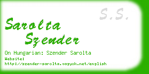 sarolta szender business card